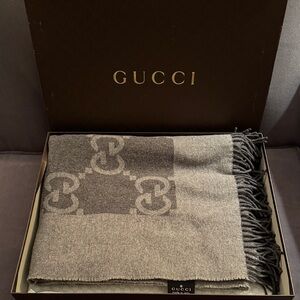 Gucci Charcoal and Light Gray Throw